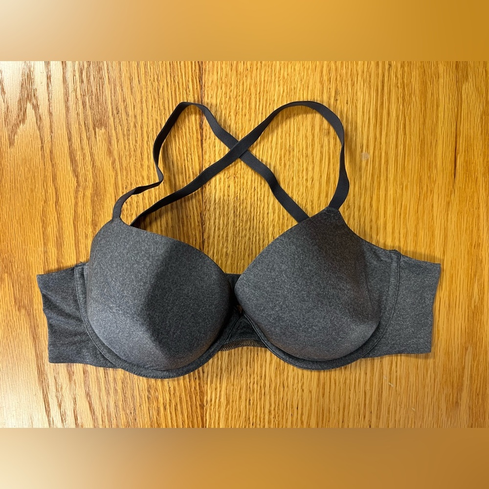 DKNY Women's Litewear Spacer T-Shirt Bra, Gray Size 34C Lightly Lined Underwire